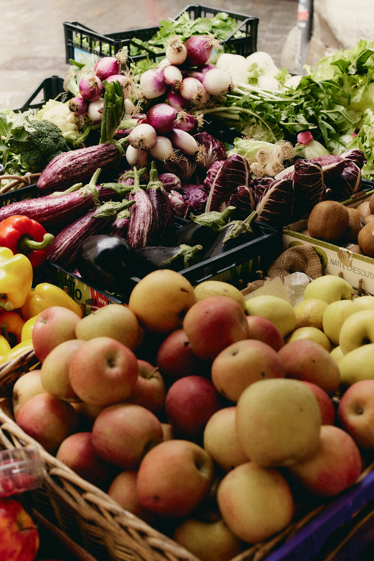 Produce at a market stall