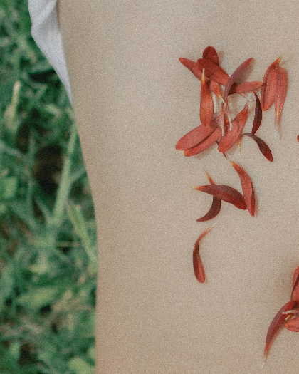 Petals resting on skin